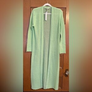 Alice + Olivia Light Green Open-Front Cardigan